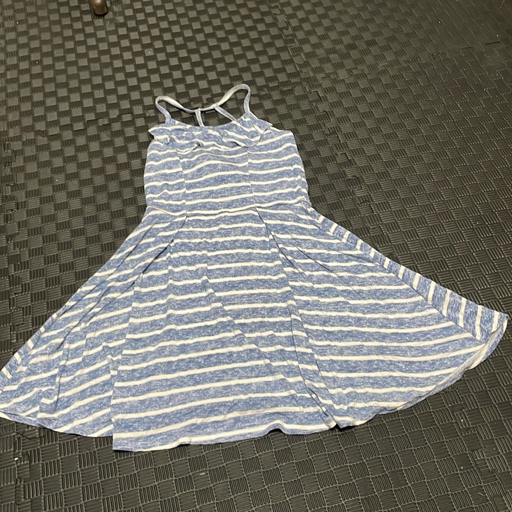 Abercrombie kids blue with white horizontal stripes. size 11/12